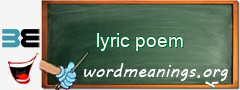 WordMeaning blackboard for lyric poem